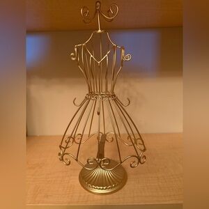 Gold Wire Dress Form Jewelry Holder